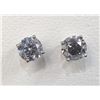 Image 1 : 14K White Gold Diamonds(0.88Ct,Si2-I1,G-H) Unisex Cast Stud Earrings (~weight 0.78g), Made in Canada