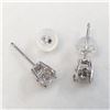 Image 3 : 14K White Gold Diamonds(0.88Ct,Si2-I1,G-H) Unisex Cast Stud Earrings (~weight 0.78g), Made in Canada