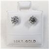 Image 4 : 14K White Gold Diamonds(0.88Ct,Si2-I1,G-H) Unisex Cast Stud Earrings (~weight 0.78g), Made in Canada