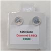 Image 5 : 14K White Gold Diamonds(0.88Ct,Si2-I1,G-H) Unisex Cast Stud Earrings (~weight 0.78g), Made in Canada