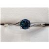 Image 1 : 10K White Gold Diamond(0.32Ct,I1,Intense Blue) With A Bypass Shank, Solitaire Ring (~Size 6.25)(Ring