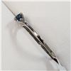Image 4 : 10K White Gold Diamond(0.32Ct,I1,Intense Blue) With A Bypass Shank, Solitaire Ring (~Size 6.25)(Ring