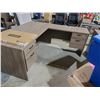 Image 2 : L shaped office desk with right hand return, 4 locking drawers, keys included 66"x30"