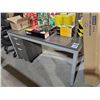 Image 1 : Metal & Wood Office Desk with Locking Filing Cabinet on Casters, Keys Included 59"x30"