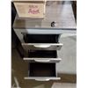 Image 2 : Metal & Wood Office Desk with Locking Filing Cabinet on Casters, Keys Included 59"x30"
