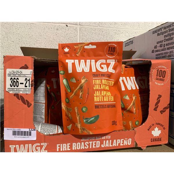 Twigz Fire Roasted jalapenos Pretzels CASE LOT 8