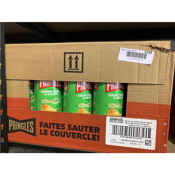 Pringles Sour Cream & Onion Potato Chips CASE LOT 14x156g