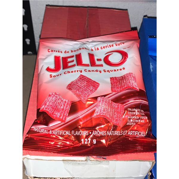 Jello Sour Cherry Candy Squares  CASE LOT 12x127g