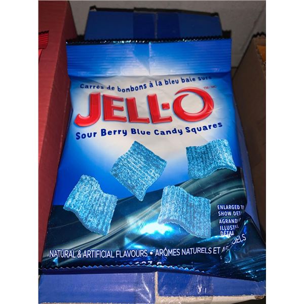 Jello Sour Berry Blue Candy Squares CASE LOT 12x127g