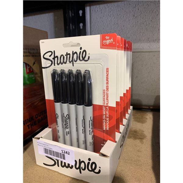 Sharpie Black Permanent Markers 6x 5 Pack