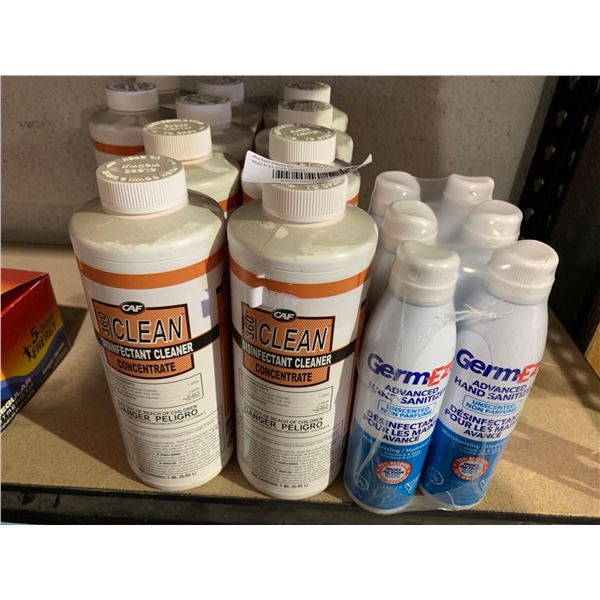 Assorted Lot 10x 1Qt 60 Disinfectant cleaner & 6x Germeze Hand Sanitizer