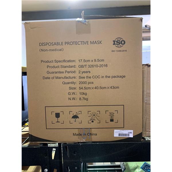 Case Lot ISO Non Medical 3 PLY Disposable Face Masks 2000 Count