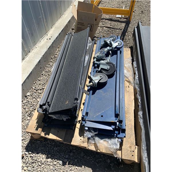 Pallet Lot of metaltech scaffold decks and wheels