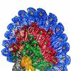 Image 2 : 1100ct. Peacock Statue Fancy Color Sapphire & Topaz RETAIL $ (GEM-2501)