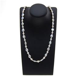 Mixed White Flat Round and Baroque Pearl Necklace (JEW-261)