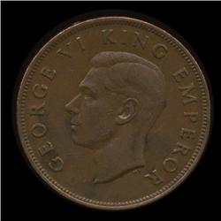 1942 New Zealand 1 Penny AU+ (COI-1276A)