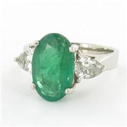 14K Gold 3.57ct Emerald+Diamond Ladies Ring RETAIL $23500 (JEW-1108)