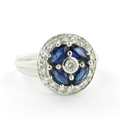 14K Gold 1.24ct Sapphire+Diamond Ladies Ring RETAIL $4000 (JEW-1099)