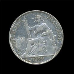 1899 French Indochina 20c AU Silver Coin (COI-1248)