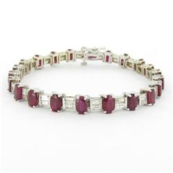 14K Gold 14.69ct Ruby+Diamond Bracelet RETAIL $30000 (JEW-1102)