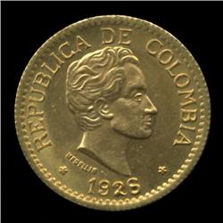 1929 Colombia 5 Pesos Gold Choice+ BU (COI-1371)