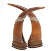 Image 2 : Rare White Water Buffalo Horn Scrimshaw Pair (CLB-377)