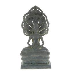 Antique Lanna Thai Buddha Naga Bronze 1800s (ANT-355)