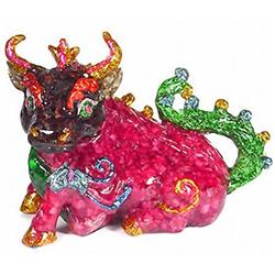 1,400.00ct. Sapphire & Topaz Bison Figure Statue RETAIL $2500 (GEM-2450)