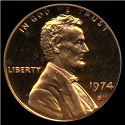 1974S Lincoln Cent Graded Proof Red GEM (COI-3879)