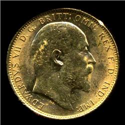 1902M AUSTRALIA Gold Soverign Coin AU+ (COI-623)