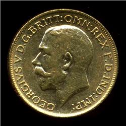 1912 Great Britain Gold Soverign Coin AU+ (COI-630)