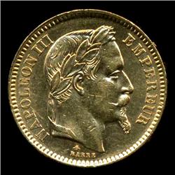 1864A France Napoleon Gold 20 Franc Hi Grade Coin  (COI-701)