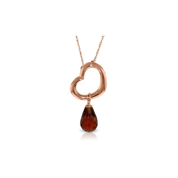 Genuine 2.25 ctw Garnet Necklace 14KT Rose Gold - REF-27A4K