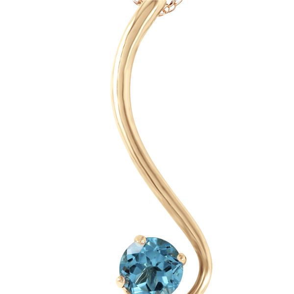 Genuine 0.55 ctw Blue Topaz Necklace 14KT Yellow Gold - REF-26T2A