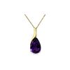 Image 1 : Genuine 5 ctw Amethyst Necklace 14KT Yellow Gold - REF-31F9Z