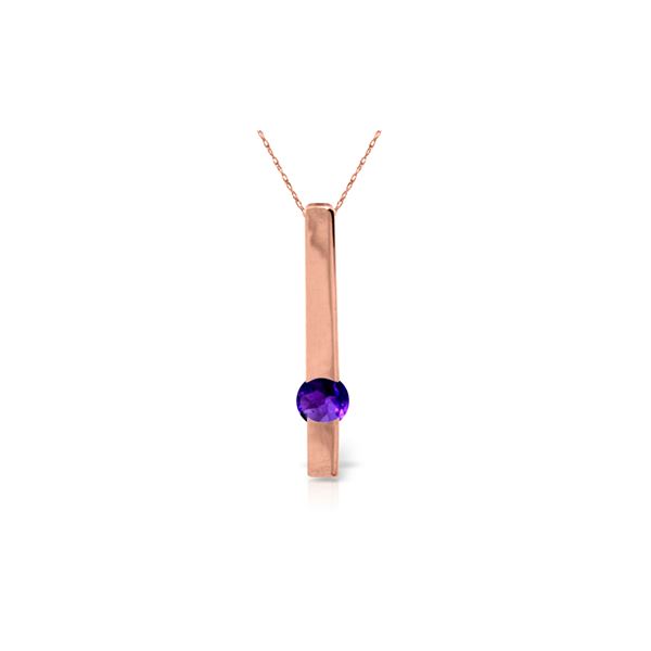 Genuine 0.25 ctw Amethyst Necklace 14KT Rose Gold - REF-25F4Z