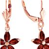 Image 1 : Genuine 2.8 ctw Garnet Earrings 14KT Rose Gold - REF-46W7Y