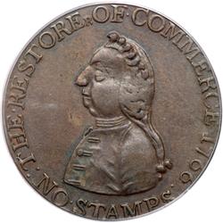 1766 Pitt Halfpenny Token Breen-251 PCGS graded AU50