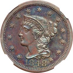 1848 N-19 R6- NGC graded PF64 Brown.