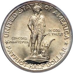 1925 Lexington-Concord 50C PCGS MS66