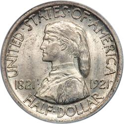 1921 Missouri 50C, No 2 x 4 PCGS MS65