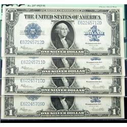 L2525 - 1923, $1 Silver Certificates, Cut Sheet of Fou