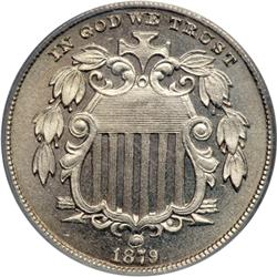 1879/8 Shield 5C PCGS Proof 66