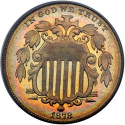 1878 Shield 5C PCGS Proof 67