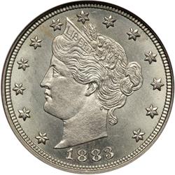1883 Liberty 5C. Without CENTS NGC MS66