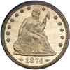 1874 Liberty Seated 25C. Arrows PCGS PF65 CAM
