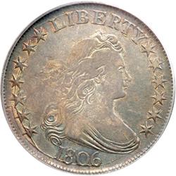 1806 Bust 50C. Pointed 6, Stem PCGS AU53