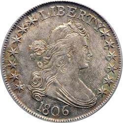 1806 Bust 50C. Pointed 6, Stem PCGS MS62