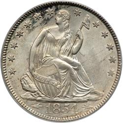 1854 Liberty Seated 50C. Arrows PCGS MS64