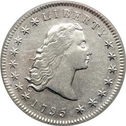 1795 Flowing Hair $1. 3 Leaves PCGS AU50